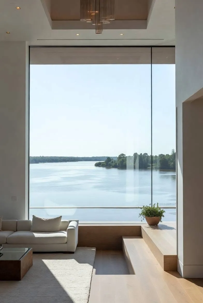 Clear glass hinged door